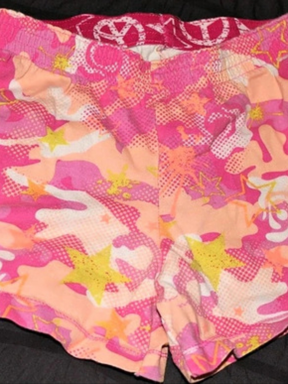 Faded Glory Abstract Print High Waist Shorts Girls Size 6-6x Small